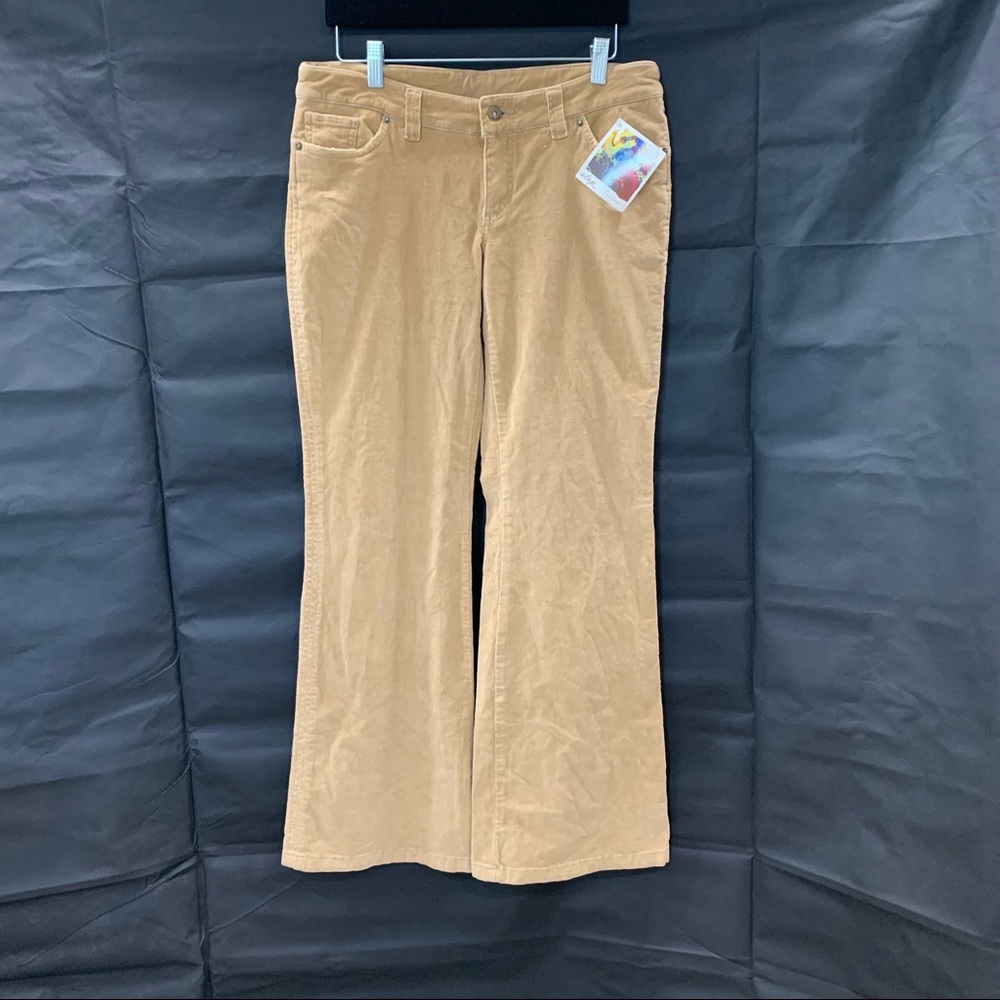 Brown Tan Corduroy Wide Leg Low Rise Pants